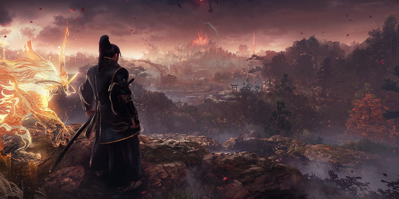 Nioh 3 key art featuring protagonist Tokugawa Takechiyo in a battle stance.