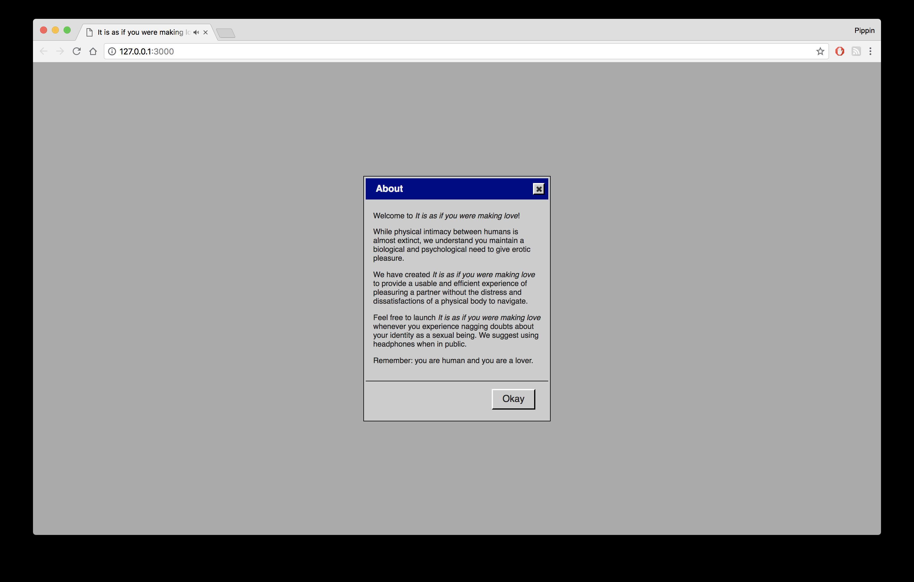 It is as if you were making love