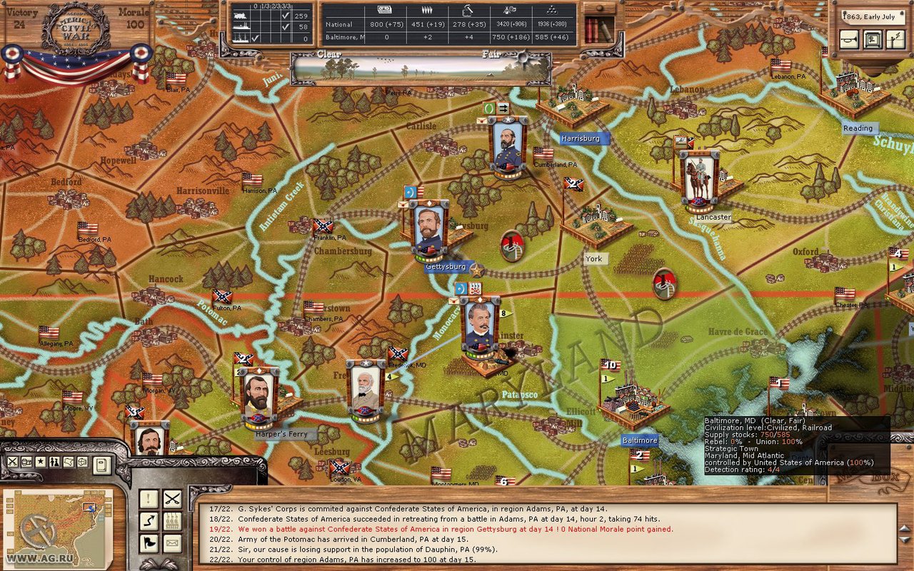  Ageod's American Civil War 1861-1865 the Blue and the Gray :  Video Games