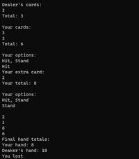 BlackJack in cmd screenshot, image №3665284 - RAWG