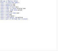 MadLibs Python screenshot, image №2020426 - RAWG