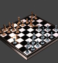 3D metal complete chess set model screenshot, image №3630146 - RAWG