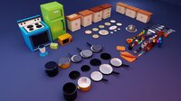 low poly kitchen 3D assets screenshot, image №3660725 - RAWG