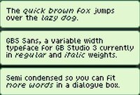 GBS Sans (Gb Studio 3 typeface) screenshot, image №3346982 - RAWG