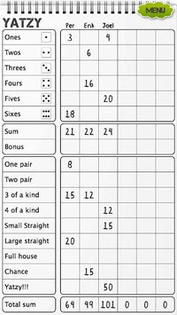 Yahtzee scoresheet screenshot, image №1403277 - RAWG