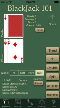 BlackJack 101 Pro - Basic Strategy Trainer screenshot, image №950428 - RAWG