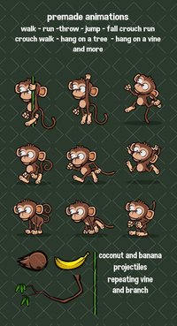 Animated 2D monkey sprite screenshot, image №2314639 - RAWG