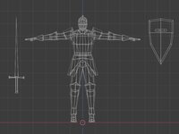 Lowpoly Knight model 01 with sword and shield Low-poly 3D model FBX files screenshot, image №2842071 - RAWG