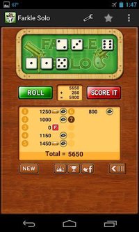 Farkle Solo Solitaire - Free screenshot, image №1472833 - RAWG