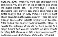 The Mystical Magical Billiard Ball Tabletop Role-Playing Game Resolution System! screenshot, image №3604237 - RAWG