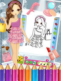 Pretty Girl Fashion Colorbook Drawing to Paint Coloring Game for Kids screenshot, image №1632754 - RAWG