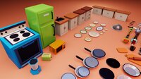 low poly kitchen 3D assets screenshot, image №3660723 - RAWG