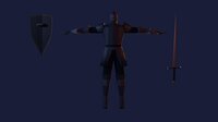Lowpoly Knight model 01 with sword and shield Low-poly 3D model FBX files screenshot, image №2842072 - RAWG