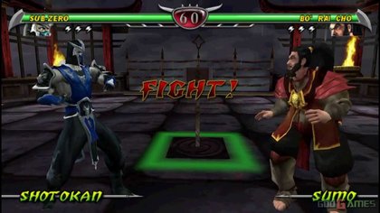 Mortal Kombat: Onslaught - Fatality: Sub-Zero vs. Goro at Shokan