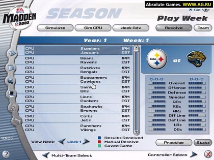 Screenshot of Madden NFL 2002 (Nintendo 64, 2001) - MobyGames