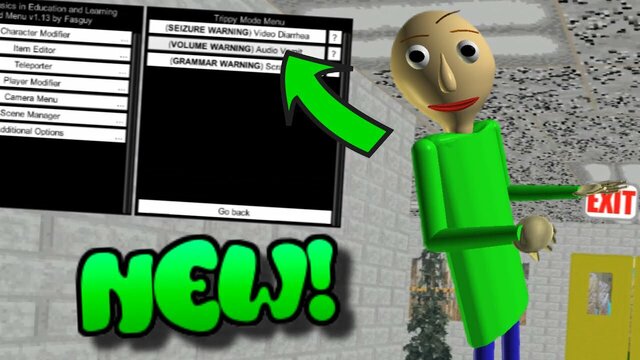 SEIZURE AND LOUD WARNING!) Baldi's Basics Plus Mod Menu