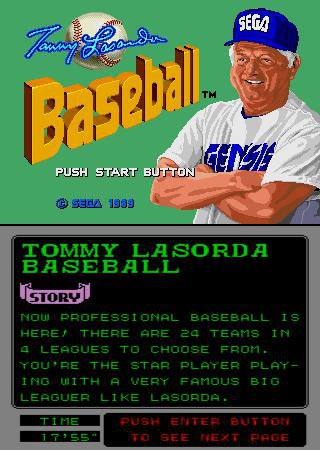 Sega Genesis Tommy Lasorda Baseball Game