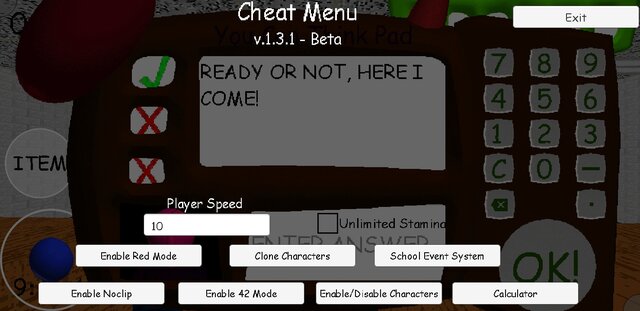 The Baldi's Basics Plus Mod Menu! 