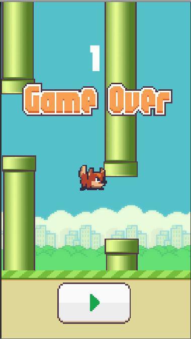 Screenshot of the Flappy Bird game.