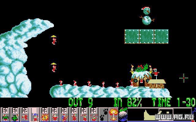 Xmas Lemmings game at