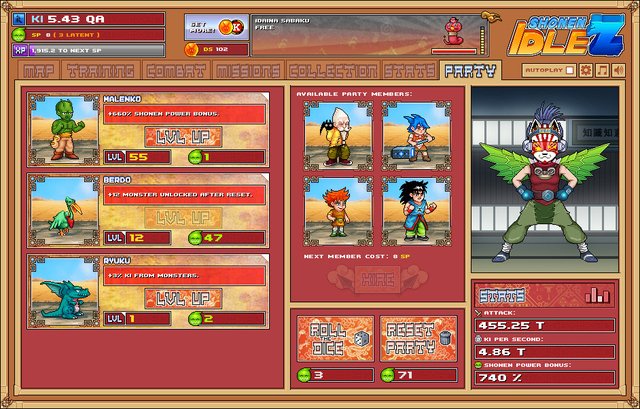 Shonen Idle Z screenshot Shonen Idle Z screenshot