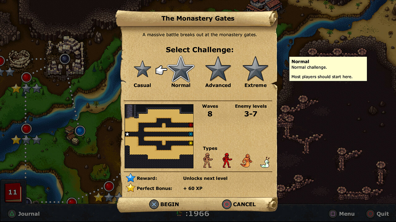 Defender's Quest: Valley of the Forgotten DX gameplay visual