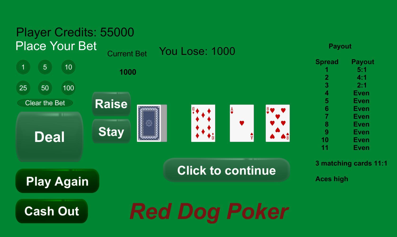 Hi-Lo/Red Dog Poker