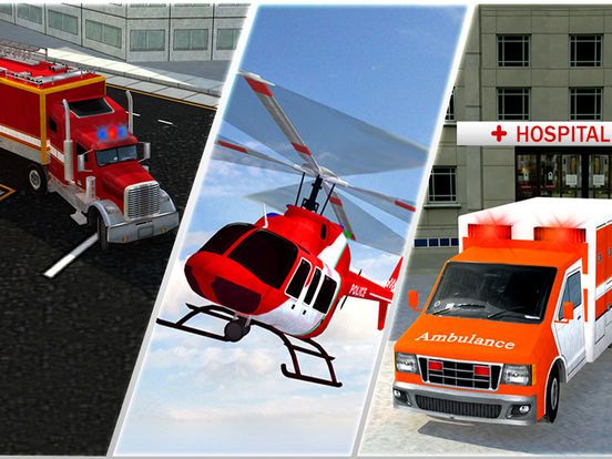 911 Emergency Ambulance Driver Duty: Fire-Fighter Truck Rescue