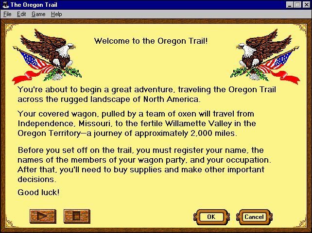 The Oregon Trail (1971) gameplay visual