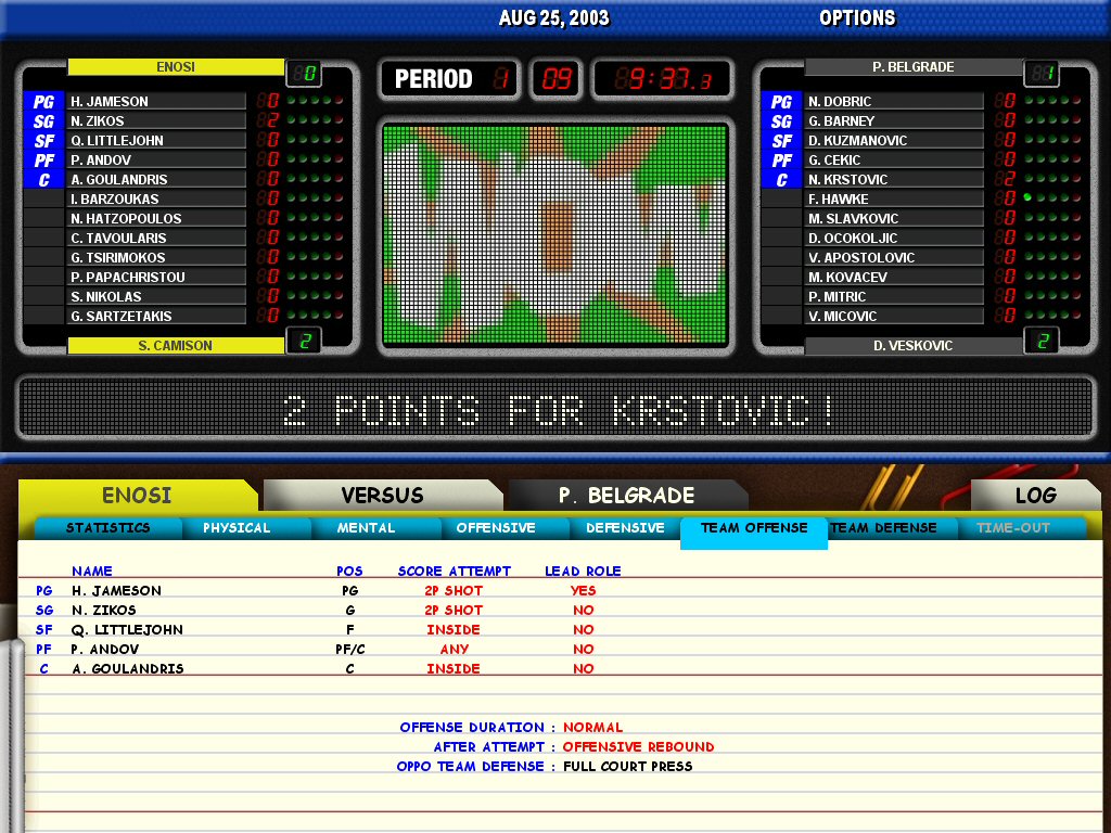World Basketball Manager 2007 gameplay visual