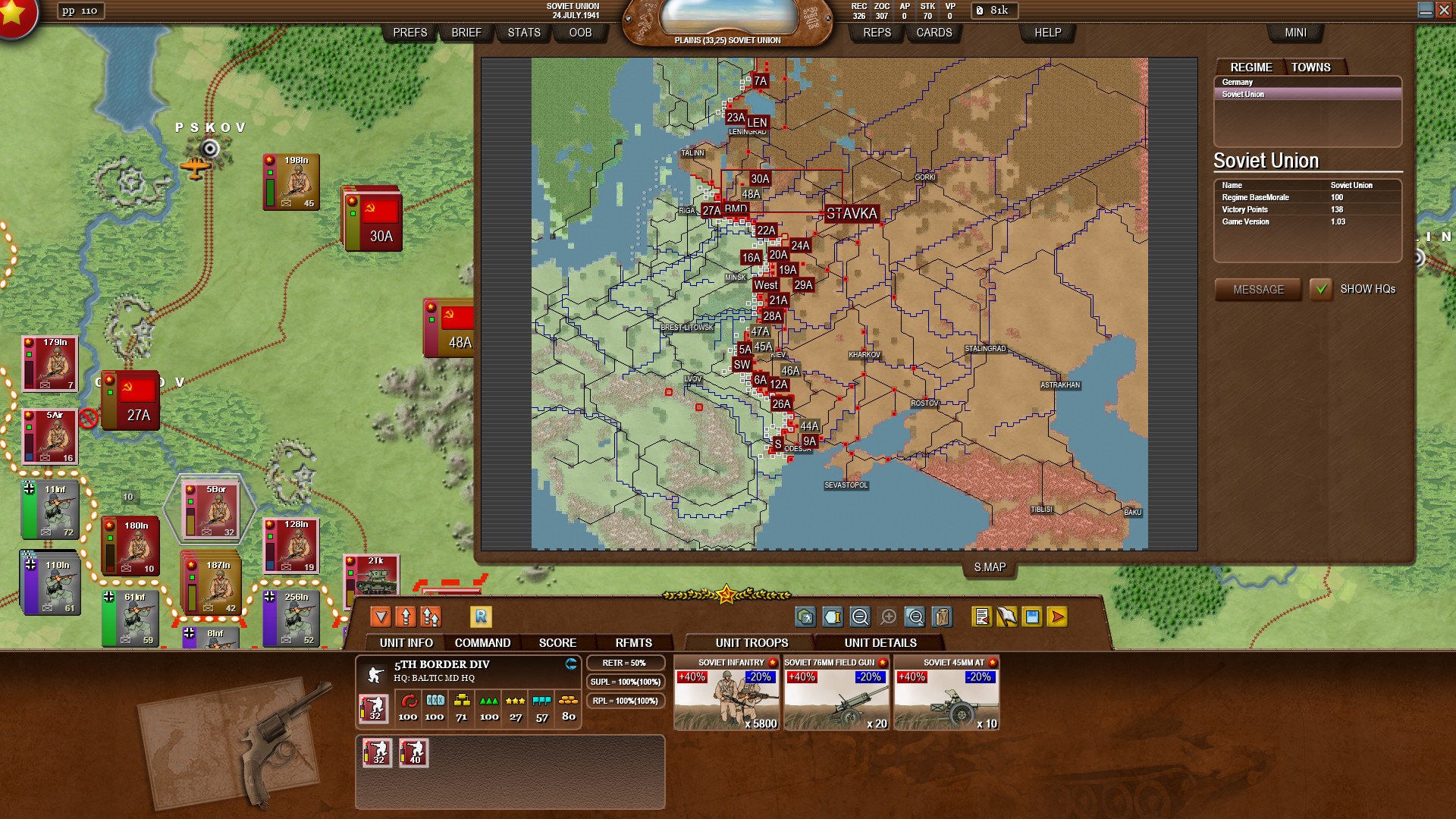Decisive Campaigns: Barbarossa gameplay visual
