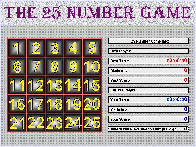 The 25 Number Game