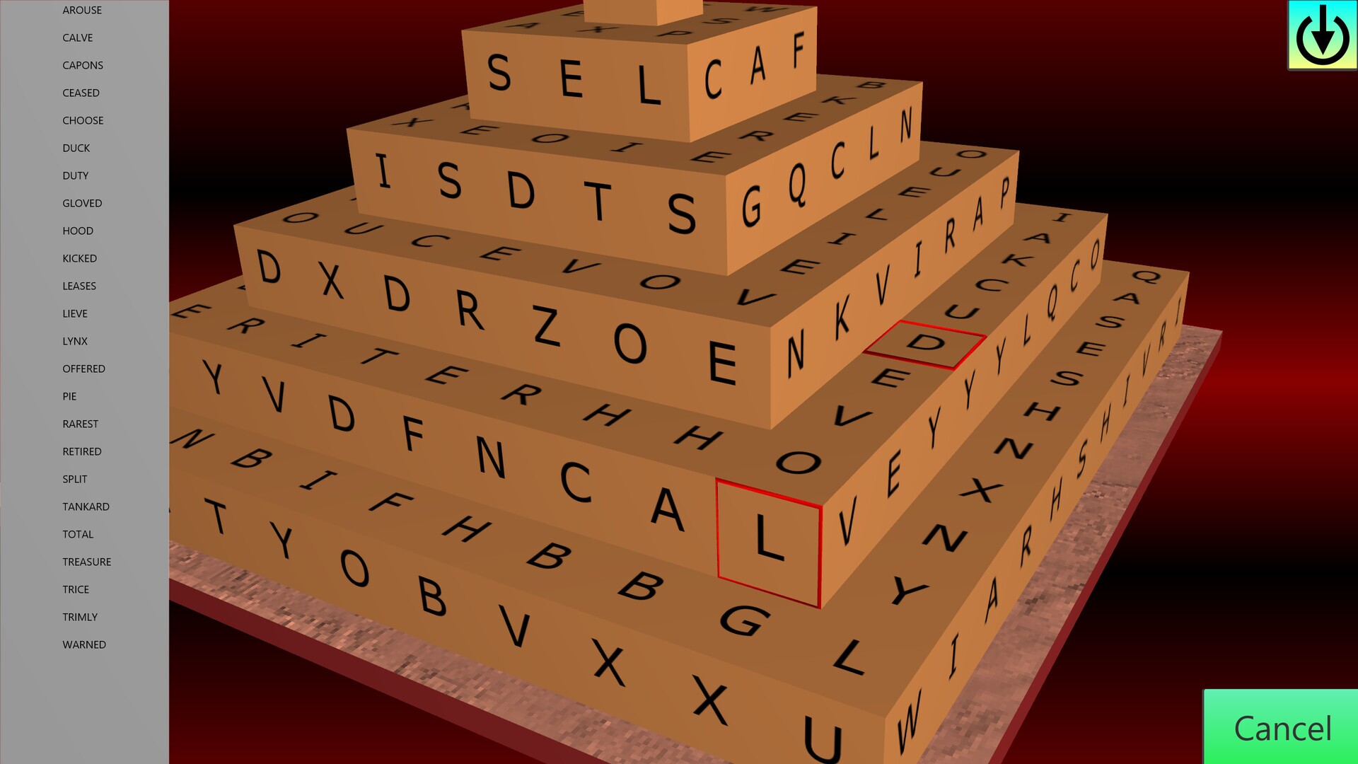Wordsearch Attack screenshot