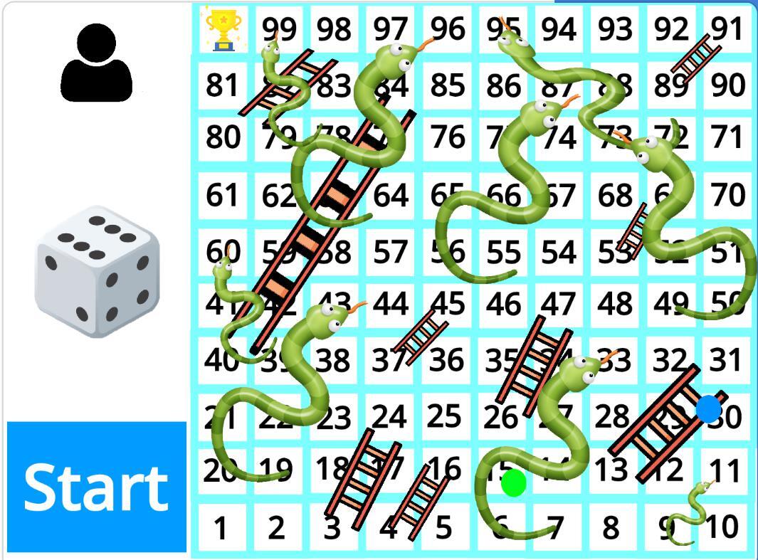 Snakes and ladders - vs ai - ST