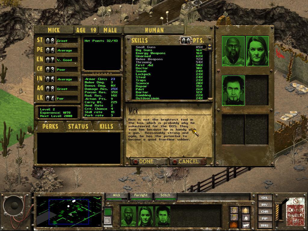 Fallout Tactics: Brotherhood of Steel gameplay visual
