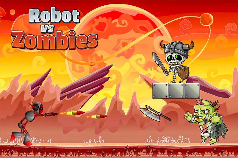 Robot Vs Zombies War 2D