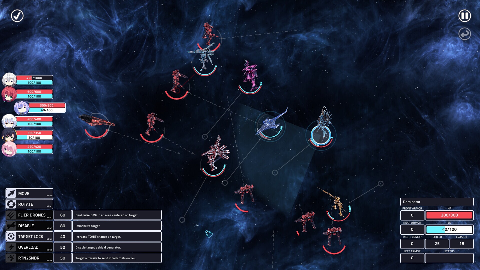 Sunrider 4: The Captain's Return gameplay visual