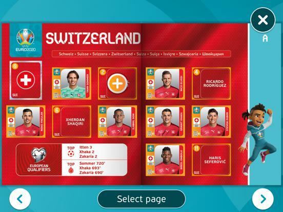 EURO 2020 Panini sticker album gameplay visual