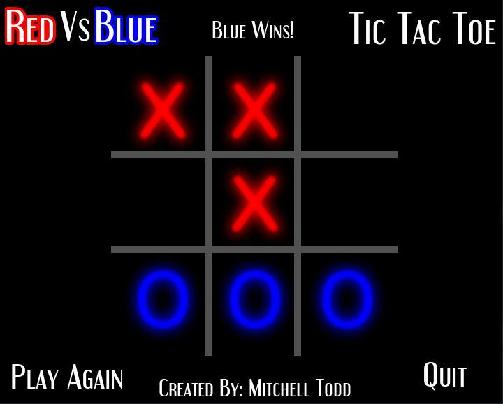Red Vs Blue TicTacToe