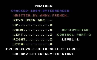 Maziacs gameplay visual
