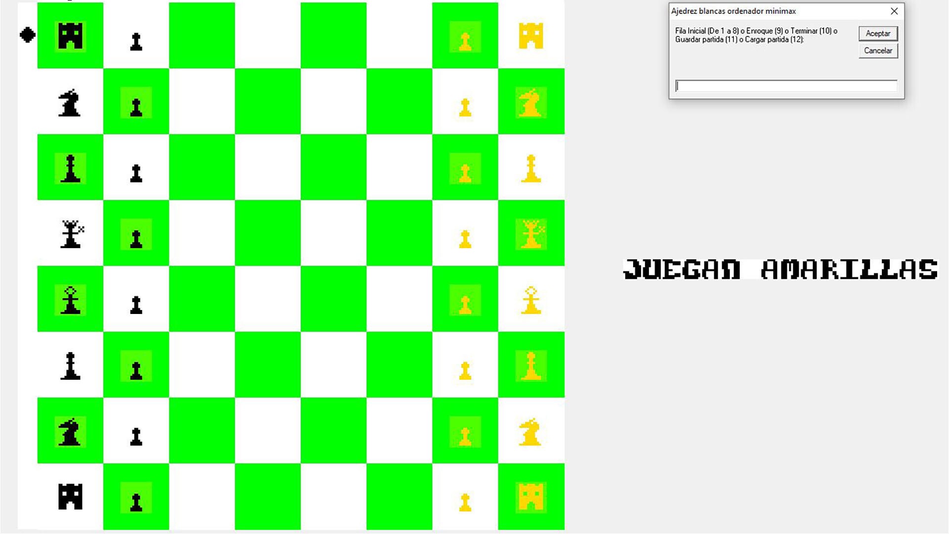 Ajedrez gameplay visual
