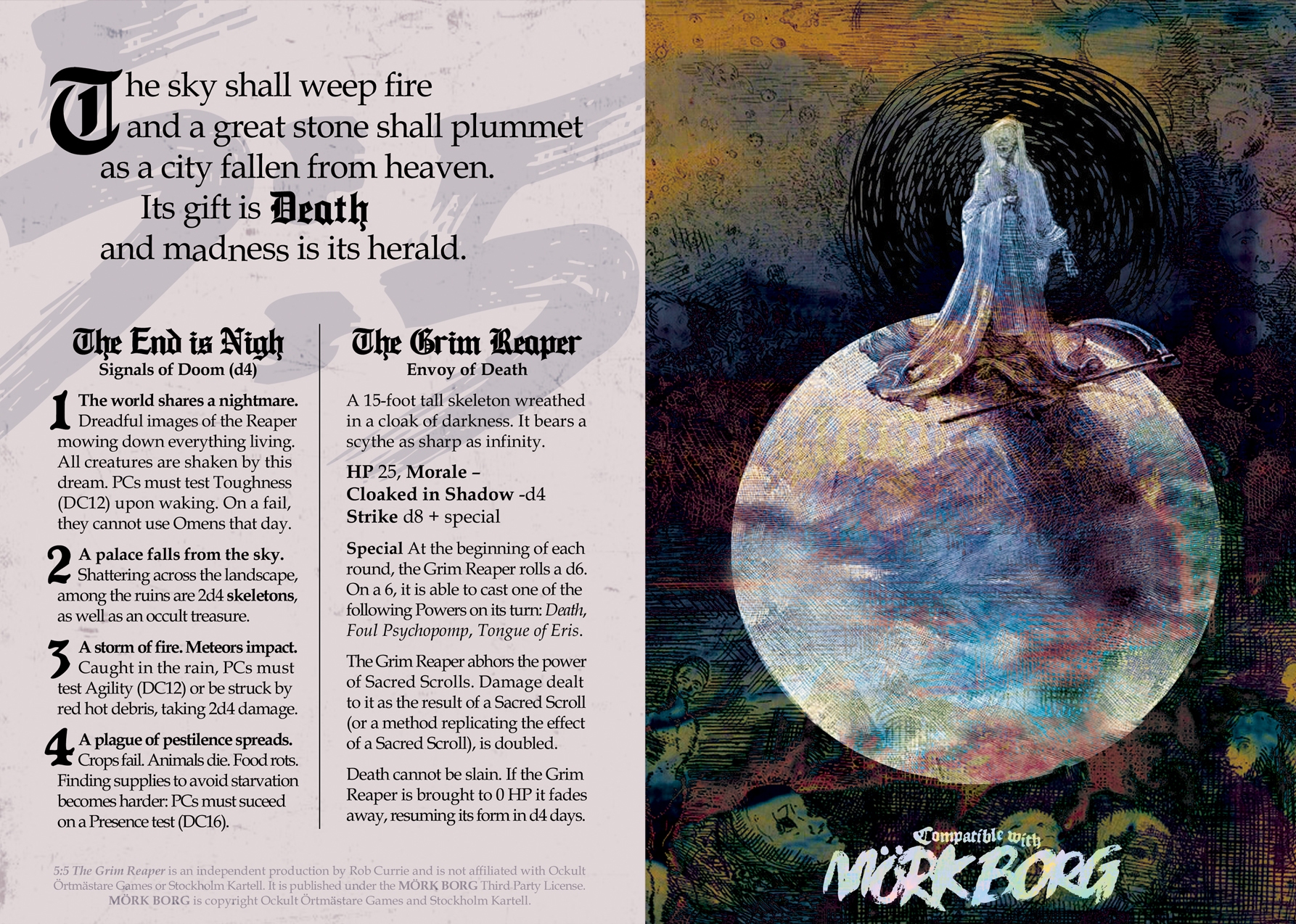 5:5 The Grim Reaper - A MÖRK BORG monster