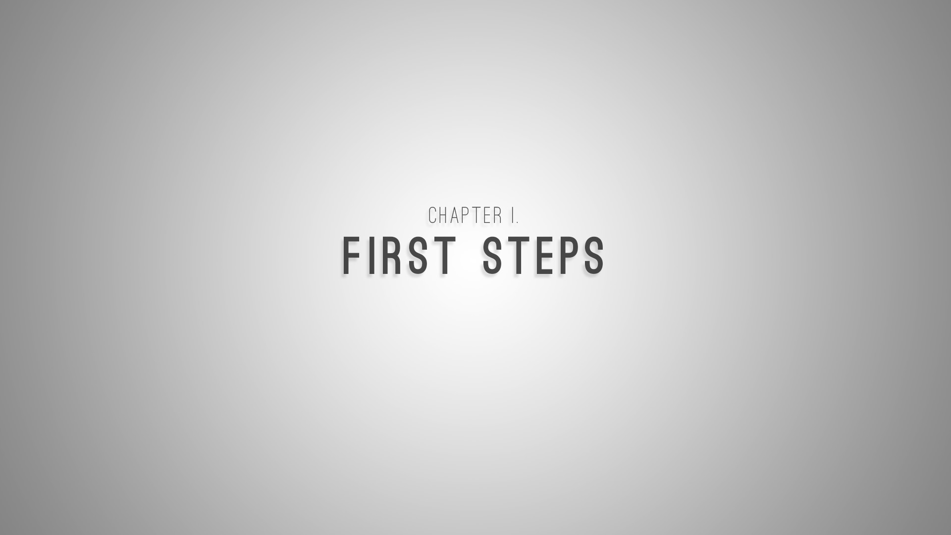 Chapter I - First steps