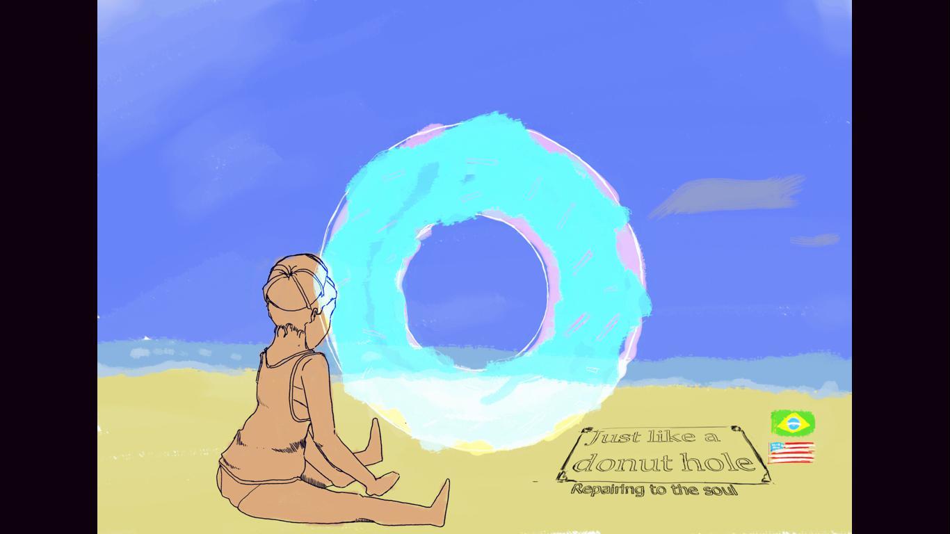 just like a dounat hole(reparing for the sole)