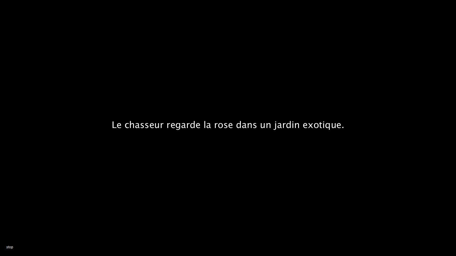 Le chasseur regarde la rose dans un jardin exotique