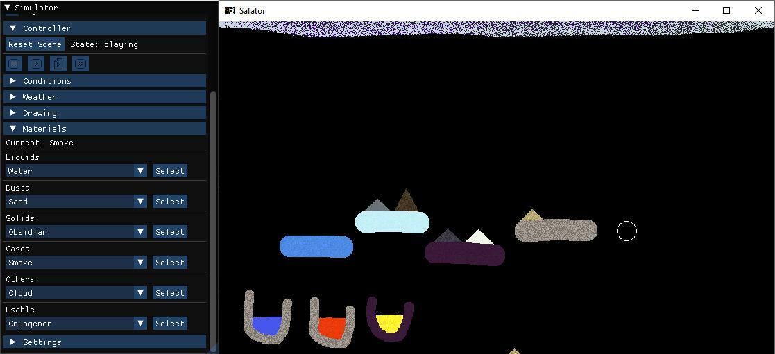 SaFaTor, a falling sand simulator