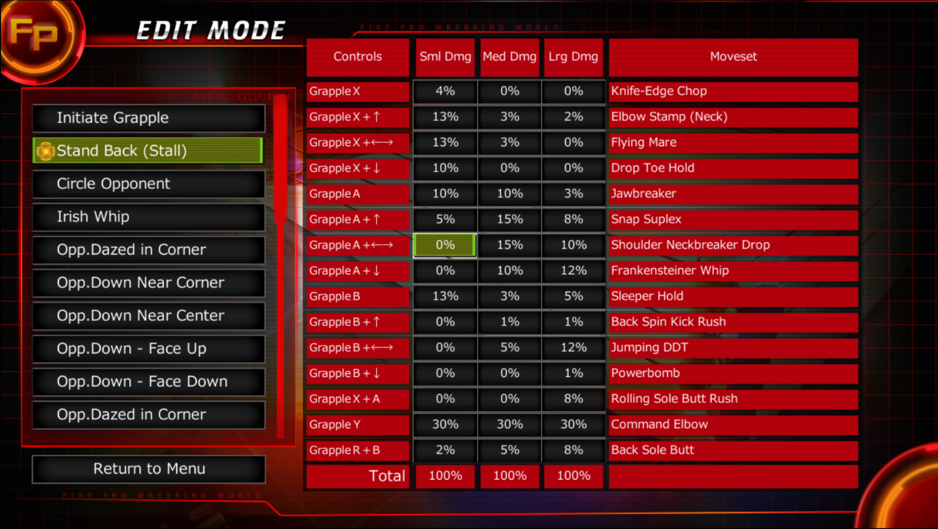 Fire Pro Wrestling World gameplay visual
