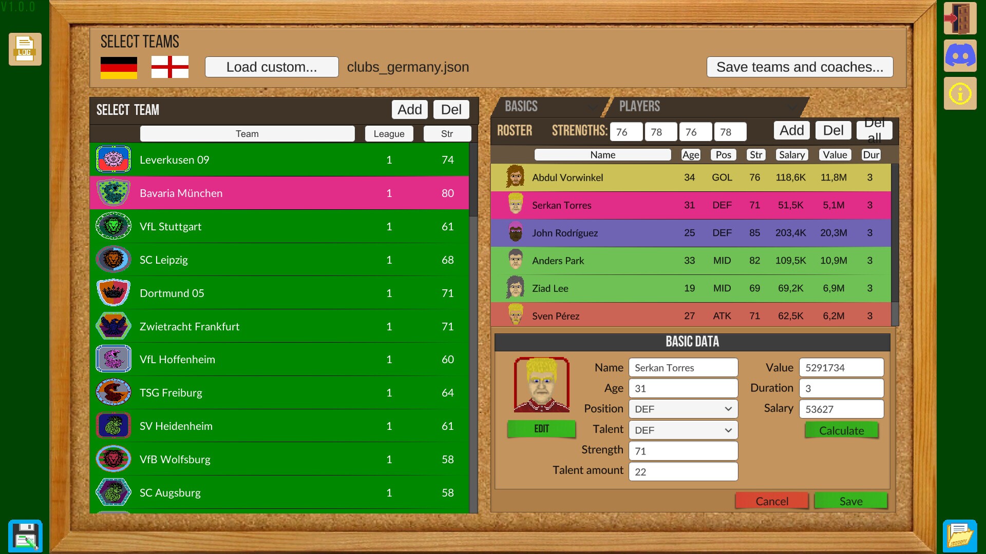 Boeckham's Football Manager