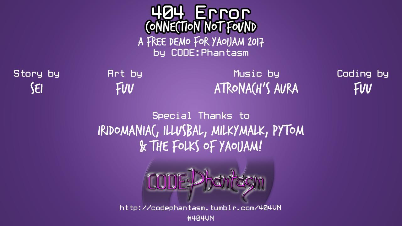 404 Error: Connection Not Found - Yaoi Jam Demo