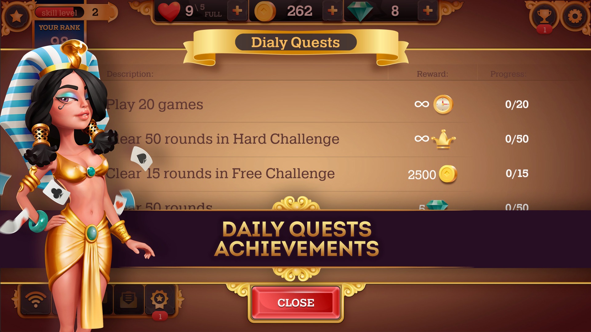 Cleopatra Solitaire TriPeaks